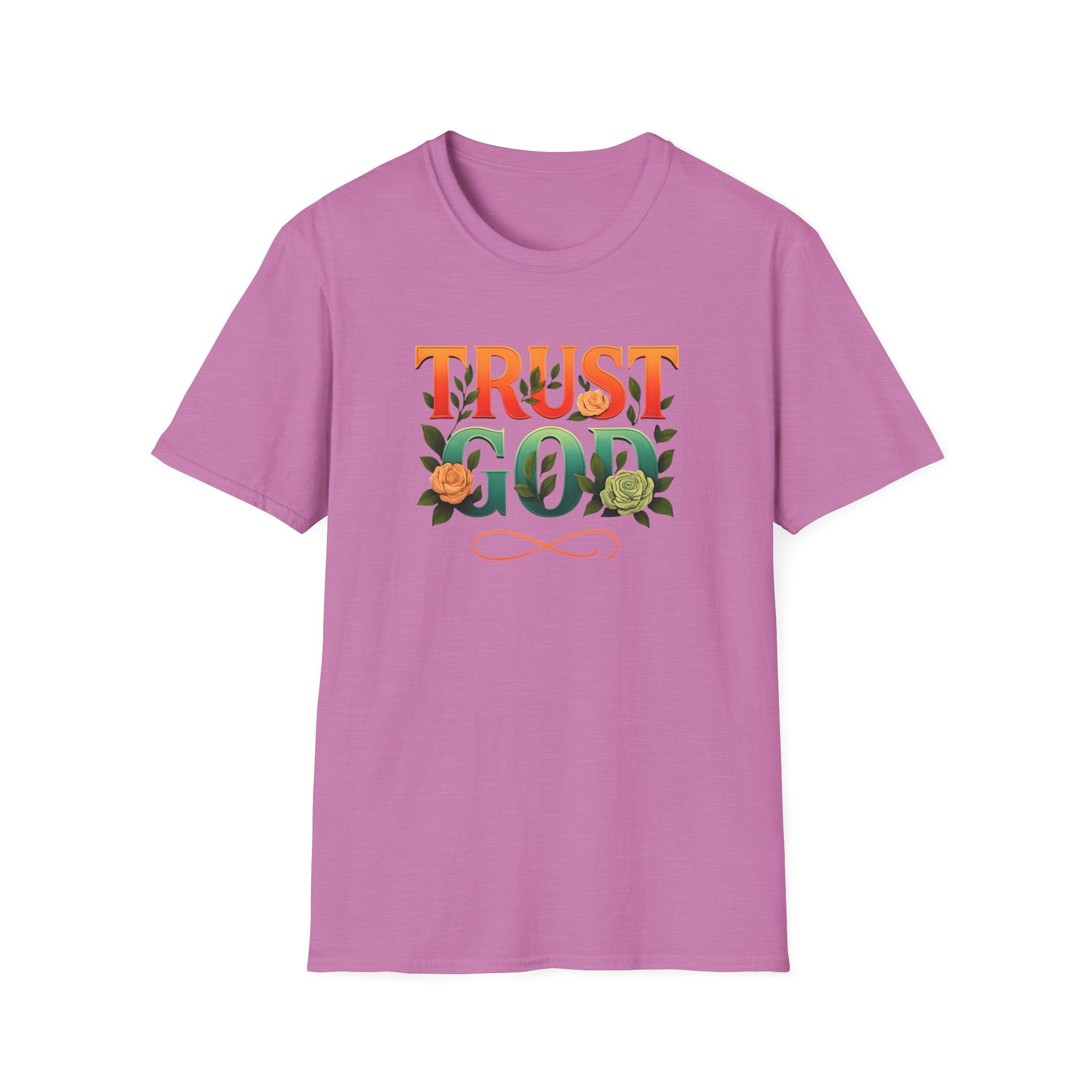Trust God Floral Design T-Shirt