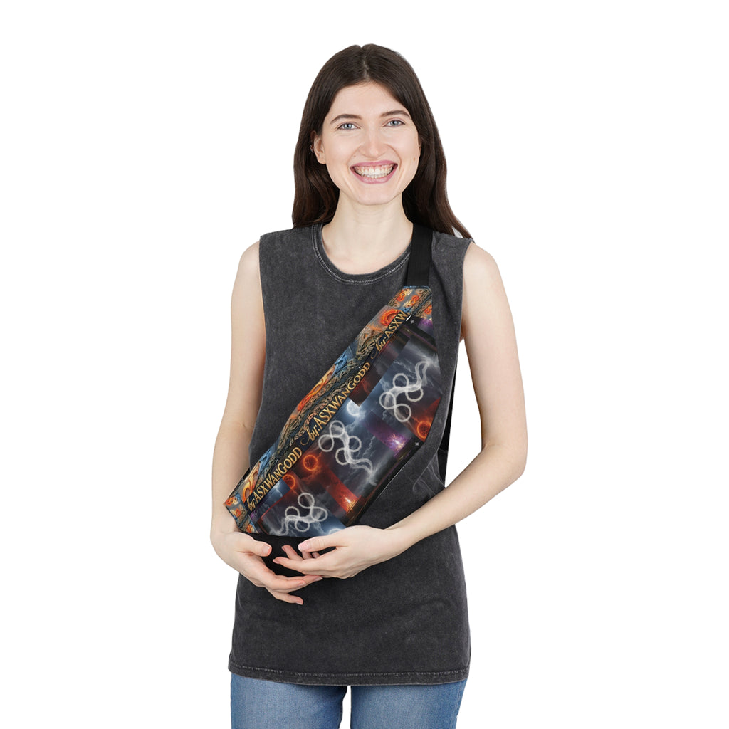 Large Fanny Pack — Dark Fantasy Graphic Waist Bag with Mythic Text