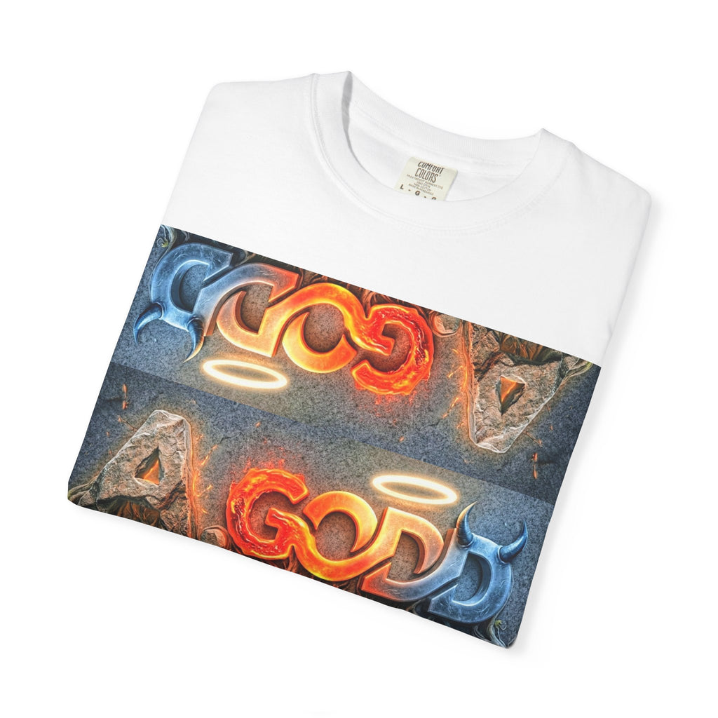 Elemental Fantasy T-Shirt — 'A God’s Beyond Human' Graphic Tee