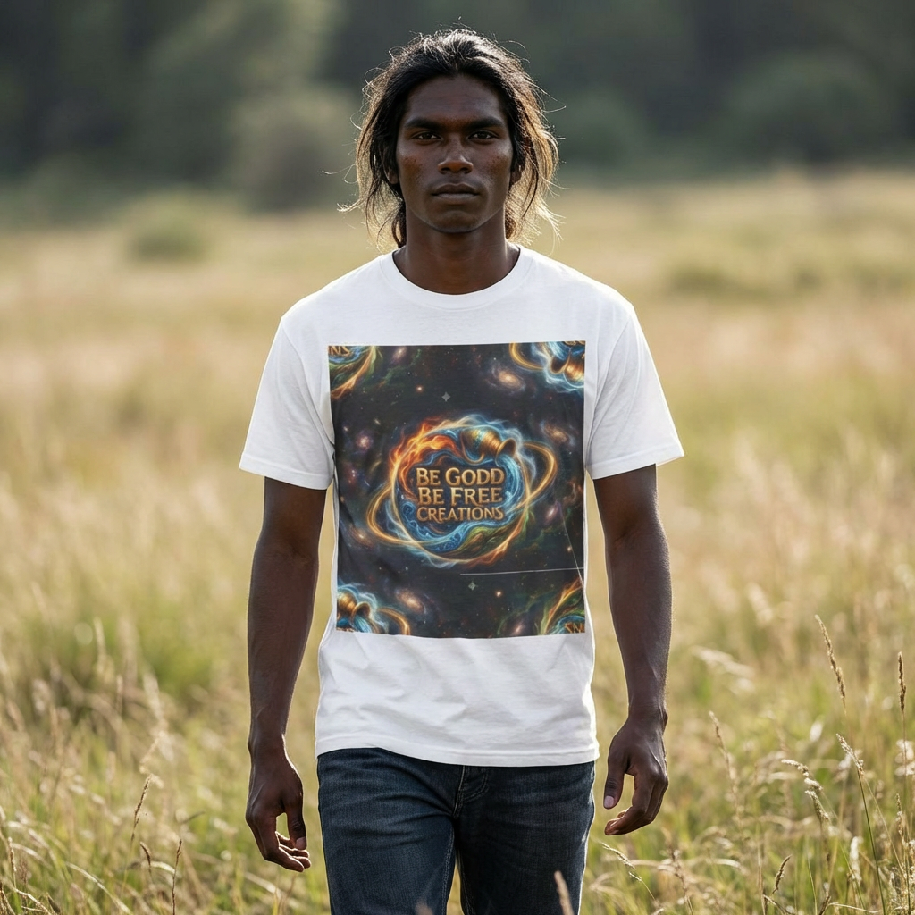 Inspirational Graphic T-Shirt — “Be Good, Be Free” / A.GODD. Being Human Design