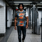 All-Over Print 'A GODD' Graphic T-Shirt – Abstract Urban Streetwear