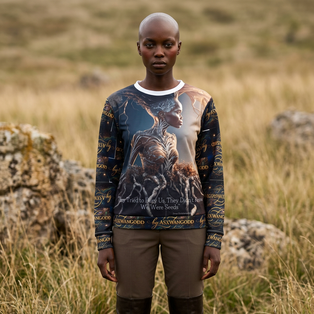 Tree Spirit Art Sweatshirt — "They Tried to Bury Us. They Didn’t Know We Were Seeds."