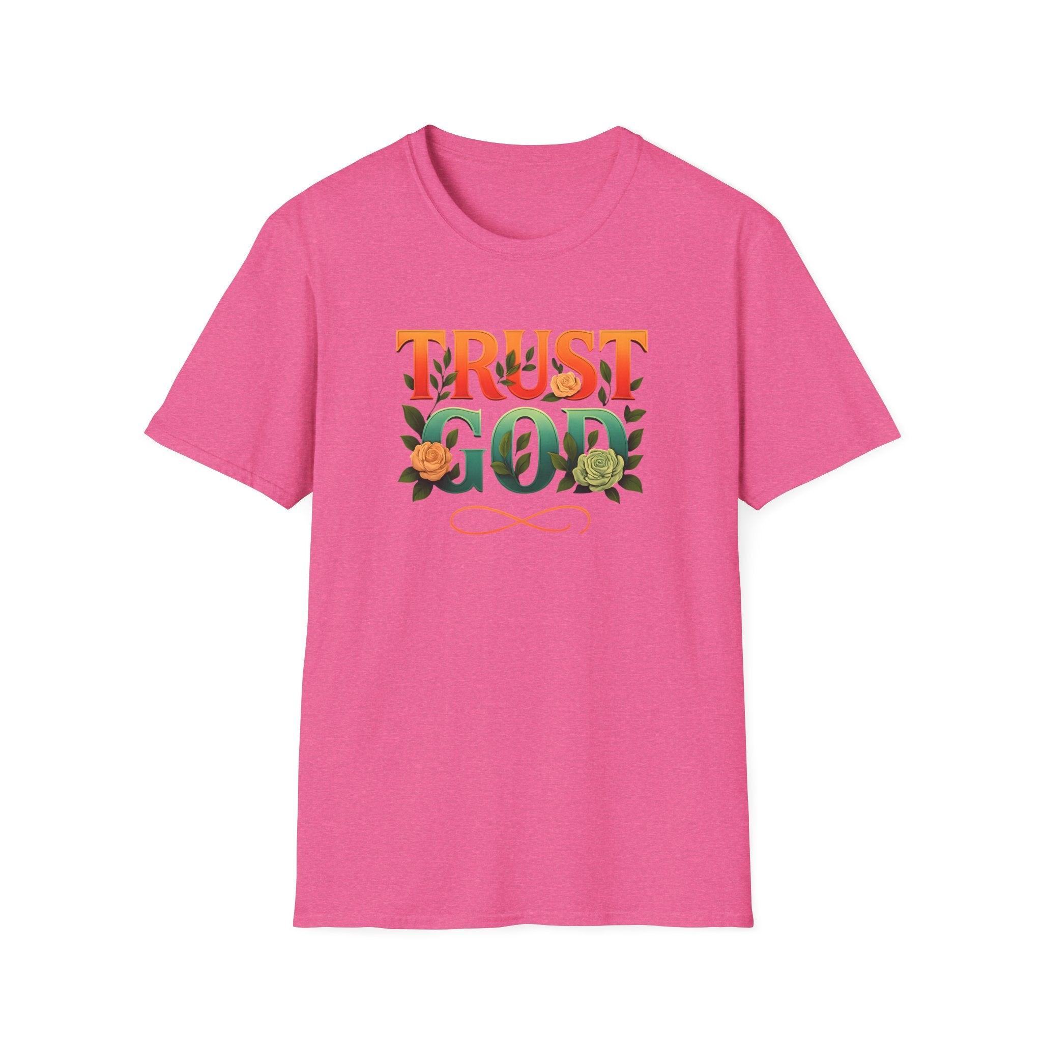 Trust God Floral Design T-Shirt