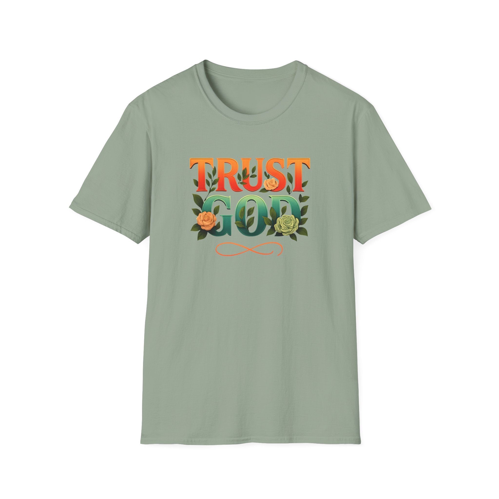 Trust God Floral Design T-Shirt